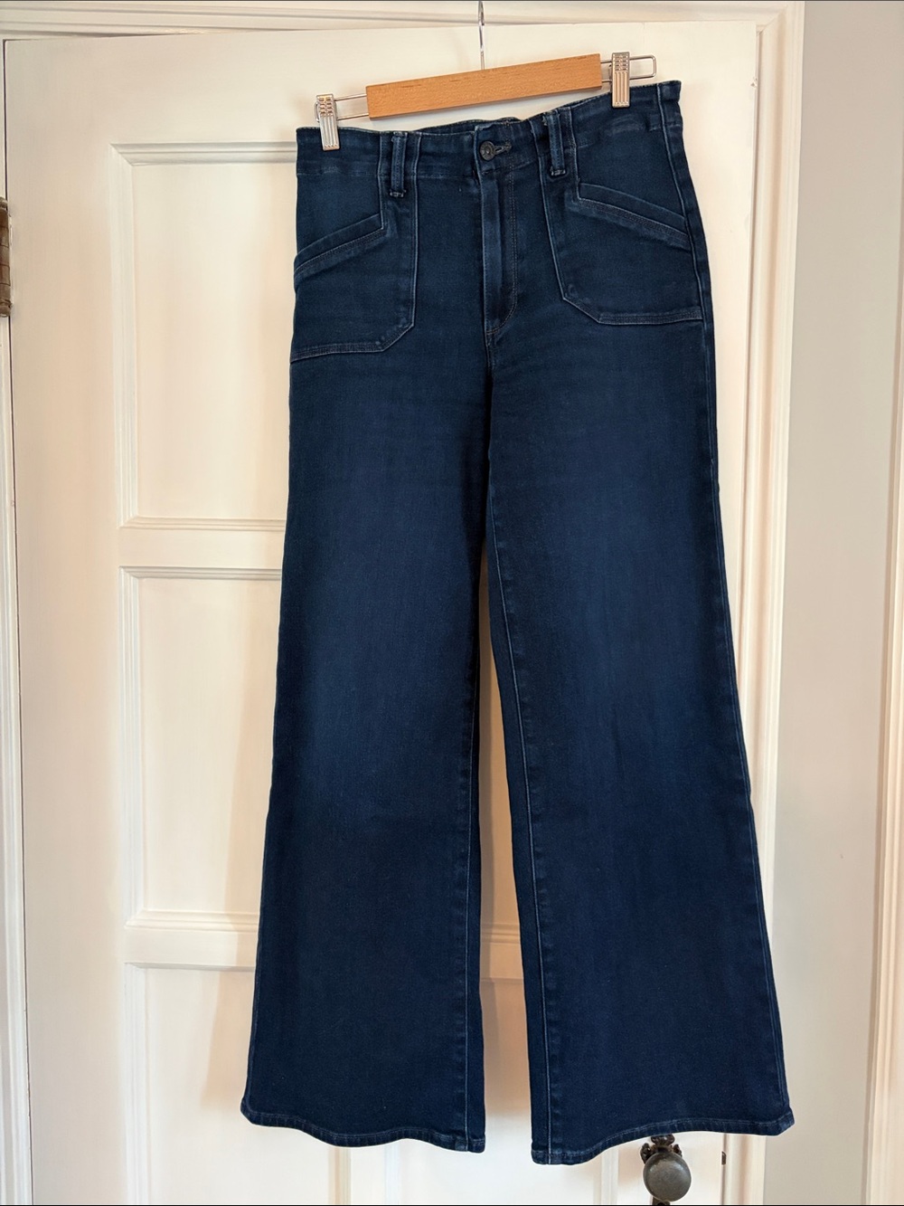 Women’s Paige Anessa Dark Blue Wide-Leg Jeans